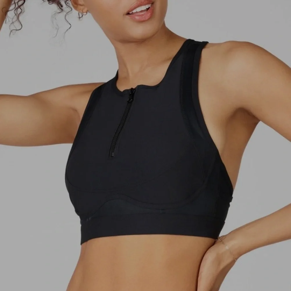 Fabletics blare zip up high impact sports bra